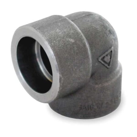 1MNL6 - 90 Degree Elbow 90 Degree Elbow, 1" Pipe, Socket Weld, Black Forged Steel, Class 3000