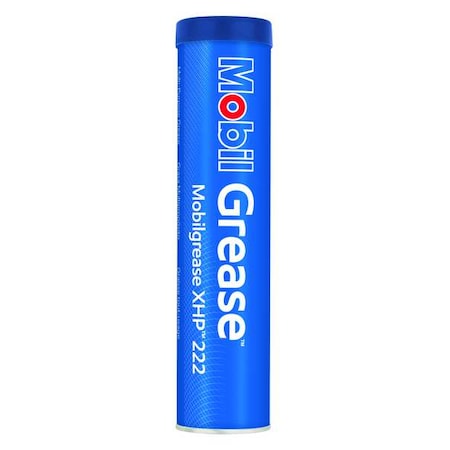 Mobil 121929 - Multipurpose Grease, 13.7 oz, Cartridge, Mineral Oil Base, 284 Degrees F Max Op Temp, Blue, Mobilgrease XHP 222 Series