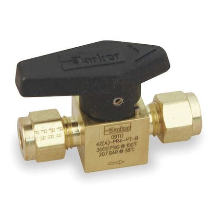 Parker 4A-PR4-VT-B - Rotary Plug Valve,1/4 In,Brass,1/4 Turn