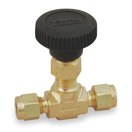 Parker 4A-V4LN-B - Needle Valve,Straight,Brass,1/4 In.