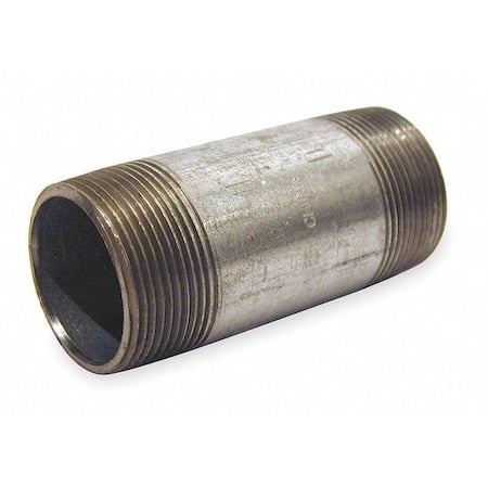 Beck 0331035808 - 1-1/2" MNPT x 9-1/2" TBE Galvanized Steel Pipe Nipple Sch 40