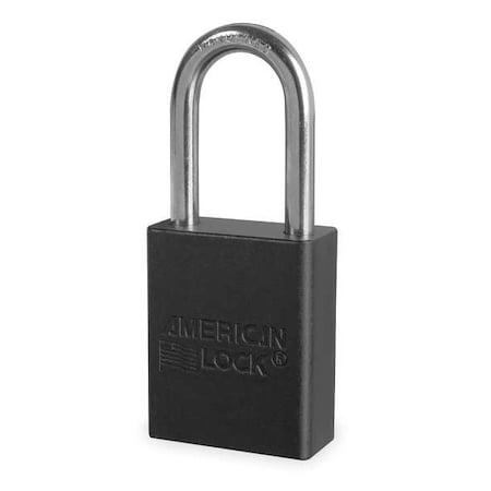 American Lock A1106BLK - Lockout Padlock, Keyed Different, Anodized Aluminum, 1 1/2 in Shackle, Includes 2 Keys, Black