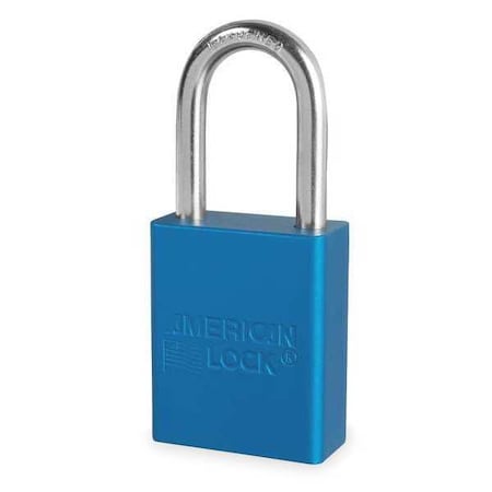 American Lock A1106KABLU15845 - Lockout Padlock, Keyed Alike, Aluminum, Blue, 1 1/2 in Shackle Height, 1 1/2 in Body Width