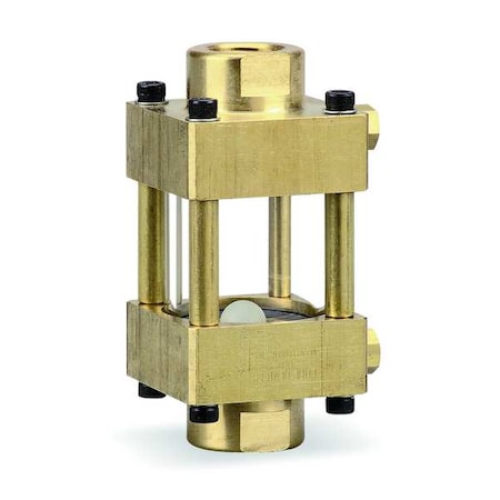 Ldi Industries F301-05-01 - Wide View Flow Sight,4.25 in H,Brass