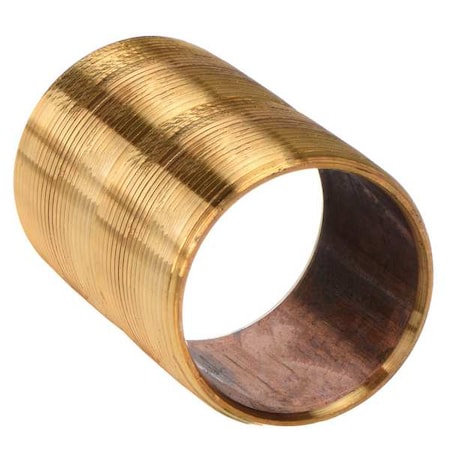 463-001 - 1/2" MNPT Close TBE Red Brass Pipe Nipple Sch 40