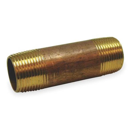 464-015 - 3/4" MNPT x 1-1/2" TBE Red Brass Pipe Nipple Sch 40