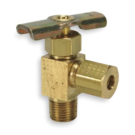 Hansen A6845 - Needle Valve,Angled,Brass,1/8 x 3/16 In