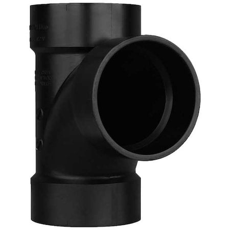 1WHT9 - ABS,Sanitary Tee,4in,4in Hub,4in
