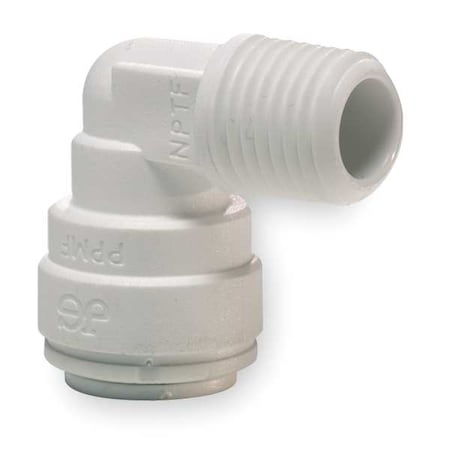 John Guest PP480823W-PK10 - Push-Fit Elbow Fitting, 1/4 in Tube Size, Polypropylene, White, 10 PK