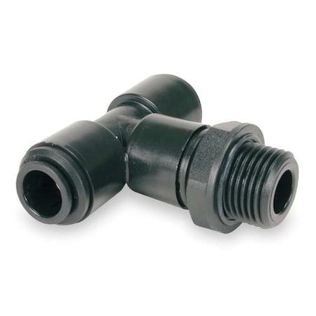 John Guest PM100512E-PK10 - Push-Fit Tee Fitting, 3/16 in Tube Size, Acetal, Black, 10 PK