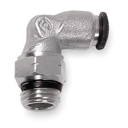 Aignep Usa 50110N-10-1/4-PK3 - Push-Fit Elbow Fitting, Push-to-Connect x Universal, 10mm Tube OD, 1/4 in Pipe Size, Metal, 3 PK