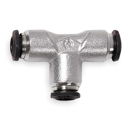Aignep Usa 50230N-10-PK3 - Push-Fit Tee Fitting, Push-to-Connect x Push-to-Connect x Push-to-Connect, 10mm Tube OD, Metal