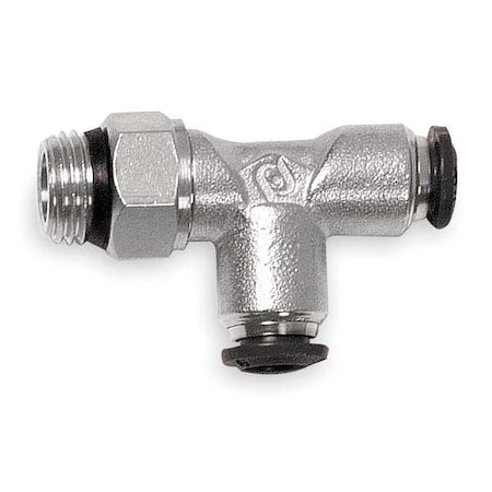 Aignep Usa 50222N-12-1/2-PK3 - Push-Fit Tee Fitting, Push-to-Connect x Push-to-Connect x MNPT, 12mm Tube OD, 1/2 in Pipe Size