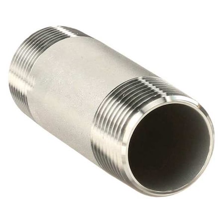 T6BNB15 - 1/4" MNPT x 10" TBE Stainless Steel Pipe Nipple Sch 40