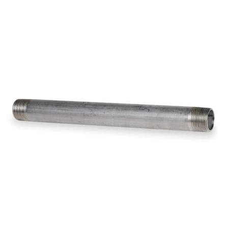 T4BND15 - 1/2" MNPT x 10" TBE Stainless Steel Pipe Nipple Sch 40