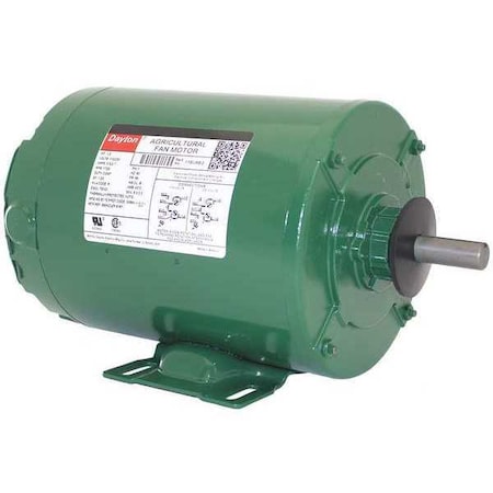 Dayton 1YBU8BG - Agricultural Fan Motor, Split-Phase, 1/3 HP, 115/230 V AC, 1,725 Nameplate RPM, 56 Frame
