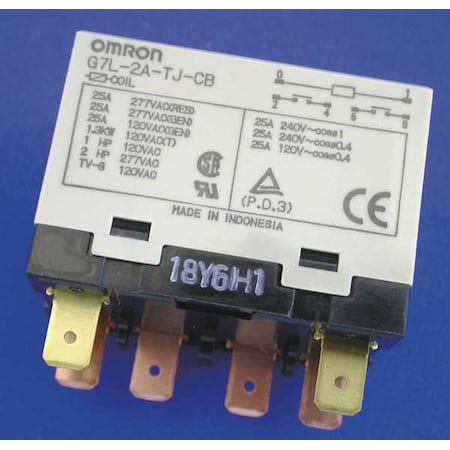 Omron G7L-2A-TJ-CB-DC12 - E-Bracket, Enclosed Power Relay, Square, 30 A, 6 Pins, Quick Connect