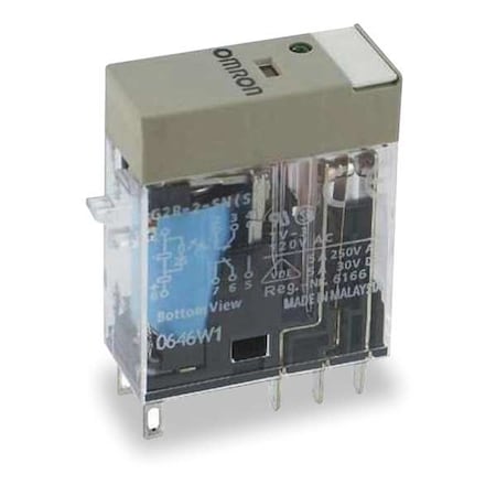Omron G2R-2-SN-DC12(S) - Plug-In, General Purpose Relay, Square, 5 A, 8 Pins, Quick Connect