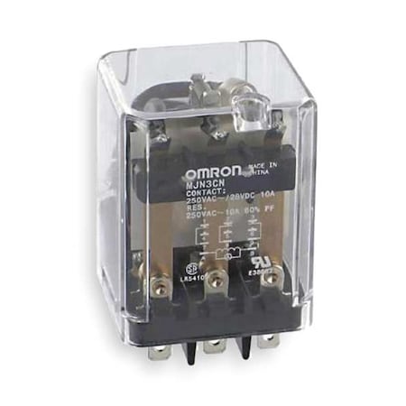 Omron MJN3C-N-AC24 - Plug-In, General Purpose Relay, Square, 10 A, 11 Pins, Quick Connect