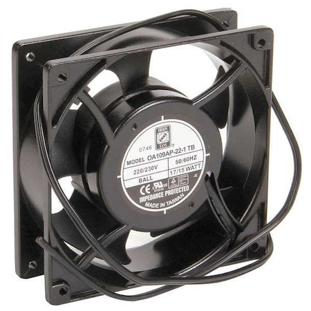 Wiegmann WA4AXFN2 - Standard Square Axial Fan, Square, 230 V AC, Plastic/Steel, 4 11/16 in W.
