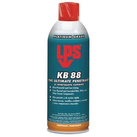 Lps 02316 - Penetrating Lubricant, 16 oz, Aerosol Spray Can, Mineral Oil Base, 300 Degrees F Max Op Temp, H2-No Food Contact, Red