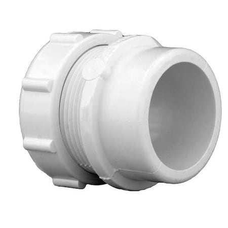 N/A 1CNY1 - PVC Male Trap Adapter with Nut and Washer, Socket x Spigot, 1 1/2 in x 1 1/4 in Pipe Size
