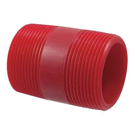 Nibco 6529 3/4xSH - 3/4" MNPT x 2" TBE Kynar(R) Pipe Nipple Sch 80