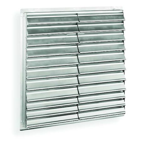 Dayton 1C210 - Wall Backdraft Damper, Vertical Mount, 42 in Dia Fan, 45 in H x 45 in W x 6-1/4 in D, 2500 fpm