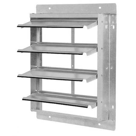 Dayton 53DR11 - 20 in 25"H-W 5.75"L Alu Wall Backdraft Dampr, 22-1/2 in x 22-1/2 in, Aluminum