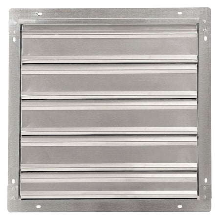 Dayton 1C745 - 20 in 23"H-W 5.75"L Alu Wall Backdraft Dampr, 20-1/2 in x 20-1/2 in, Aluminum