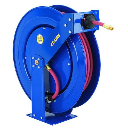 Coxreels EZ-TSH-450 - Spring Return Hose Reel, 1/2 in Hose Diameter, 50 ft Length, 300 psi Max. Pressure, Brass, Blue