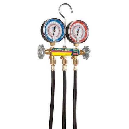Yellow Jacket 42044 - Manifold Gauge Set,5 ft L,3 1/8 in Gauge