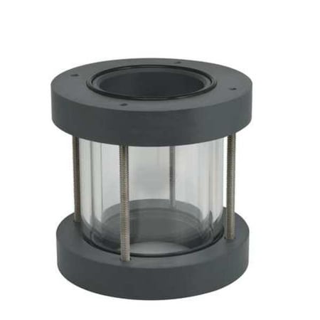 Plast-O-Matic GYW150V-PP - Double Wall Sight,1-1/2 In. Flange,Poly