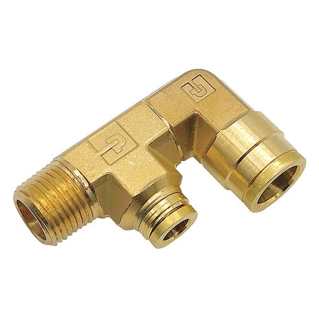 Parker 189PTC-10-4-6 - Push-Fit Elbow Fitting, 5/8 in x 1/4 in Tube Size, Brass, Gold