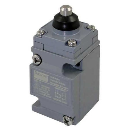 Dayton 11X448 - Heavy Duty Limit Switch, Plunger, SPDT, 10 A at 600 V AC, Actuator Location: Top