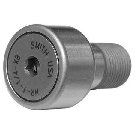 Smith Bearing HR-1-1/4-XB - Double Sealed Cam Follower, Flat Stud, Alloy Steel, 1-1/4 in Dia, 3/4 in Wd