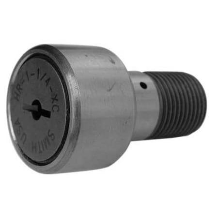 Smith Bearing HR-1-XC - Double Sealed Cam Follower, Crowned Stud, Alloy Steel, 1 in Dia, 5/8 in Wd