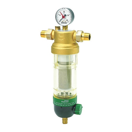 Resideo Braukmann F76S1023 - WATER FILTER 1" SWEAT & THREADED MNPT UNIONS,100 MICRON FILTER