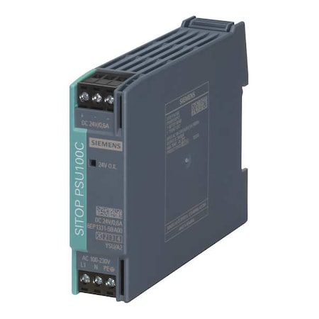 Siemens 6EP1331-5BA00 - DC Power Supply, 110/300 V DC; 85/264 V AC, 24 V DC, 14 W, 0.6 A, DIN Rail