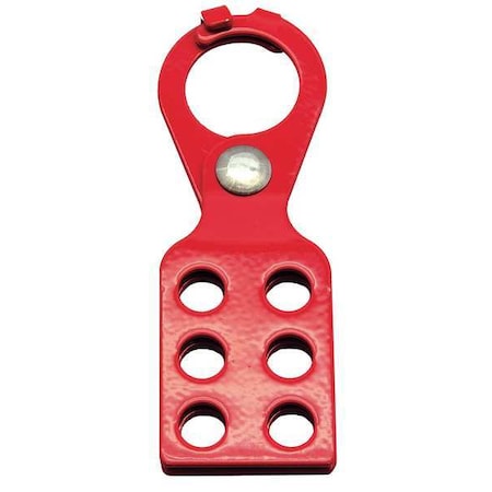 Zing 7106 - Lockout Hasp, Red, Recycled Steel, 6 Max. No. of Padlocks, 3/8 in Max. Shackle Dia.