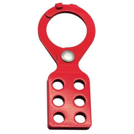 Zing 7107 - Lockout Hasp, Red, Recycled Steel, 6 Max. No. of Padlocks, 3/8 in Max. Shackle Dia.
