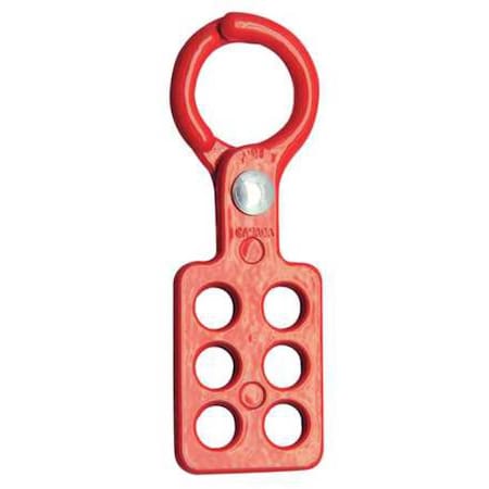 Zing 7127 - Lockout Hasp, Red, Recycled Aluminum, 6 Max. No. of Padlocks, 3/8 in Max. Shackle Dia.