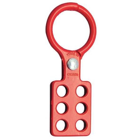Zing 7128 - Lockout Hasp, Red, Recycled Aluminum, 6 Max. No. of Padlocks, 3/8 in Max. Shackle Dia.