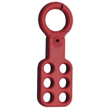 Zing 7108 - Lockout Hasp, Red, Recycled Plastic, 6 Max. No. of Padlocks, 3/8 in Max. Shackle Dia.