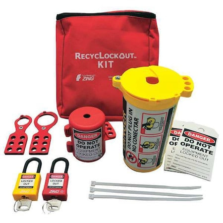 Zing 7121 - Portable Lockout Kit,Filled,Electrical,Red