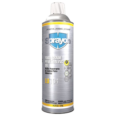 Sprayon S00104000 - Penetrating Lubricant, 16 oz, Aerosol Spray Can, Synthetic Oil Base, 475 Degrees F Max Op Temp, H1- Food Grade, Colorless