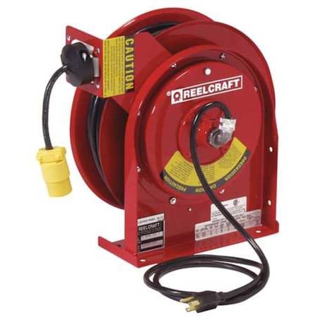 Reelcraft L 4545 123 3SB - Retractable Cord Reel with 45 ft. Cord 1-Outlet 12/3