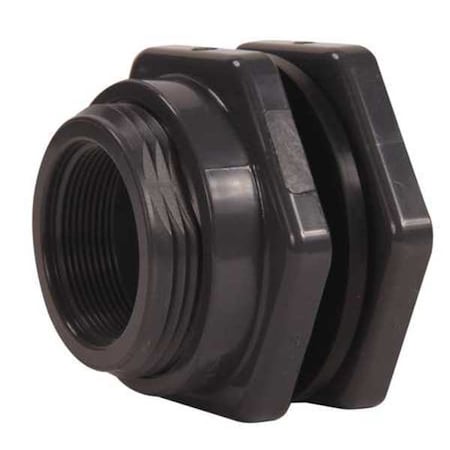 Hayward Flow Control BFAS1020CES - Bulkhead Fitting, 2", PVC/EPDM, Socket x FPT