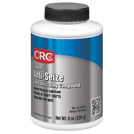 Crc SL35901 - Anti-Seize, General Purpose, Brush-Top Can, 8 oz, Copper Base, 2000 Degrees F Max Op Temp, Paste