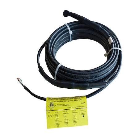 N/A 13R099 - Electric Heating Cable, 240 VAC, 24 ft Length, Waterproof, SJTW
